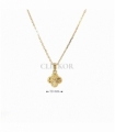 COLLAR ORO 18KT FLOR CON RELIEVE