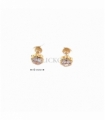 PENDIENTES BEBE ORO 18KT FLOR CON CIRCON