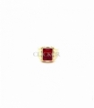 ANILLO ORO 18KT CON PIEADRA ROJA