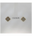 PENDIENTES ORO 18KT FLOR CIRCONITAS