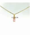 COLLAR ORO 18KT PIEDRA ROSA TORNILLO