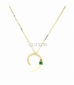 COLLAR ORO 18KT CIRCONITAS PIEDRA VERDE