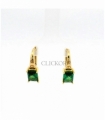 PENDIENTES ORO 18KT TORNILLO PIEDRA VERD