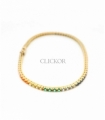 PULSERA RIVIER ORO 18KT CIRCONIO COLORES