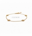 PULSERA ORO 18KT FLORES CON CIRCONITAS