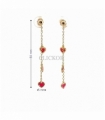 PENDIENTES ORO 18KT CORAZONES CON SMALTE ROJO