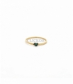 ANILLO ORO 18KT CORAZON CIRCONITAS VERDE