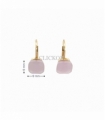 PENDIENTES ORO 18KT PIEDRA ROSA