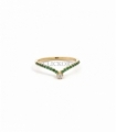 ANILLO ORO 18KT CIRCONITAS BLANCA VERDES