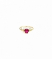 ANILLO ORO 18KT CIRCONITAS CORAZON ROJO