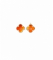 PENDIENTES ORO 18KT TREBOL ROJO