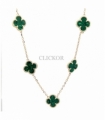 COLLAR ORO 18KT 5 TREBOLES DE JADE