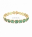 PULSERA ORO 18KT CON PIEDRAS VERDES