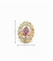 ANILLO ORO 18KT CIRCONITAS PIEDRA ROSA