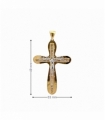 COLGANTE CRUZ CON CRISTO ORO BICOLOR 18K