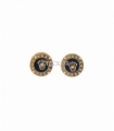 PENDIENTES ORO 18KT CORONA PIEDRA ONIX