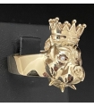 SELLO ORO 18KT BULL DOG REY