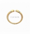 PULSERA BICOLOR ORO 18KT FELINOS CIRCONI