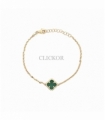 PULSERA ORO 18KT TREBOL DE JADE