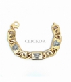 PULSERA BICOLOR ORO 18KT MEDUSA GRECA