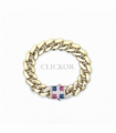 PULSERA CUBAN ORO 18KT BANDERA DOMINICAN